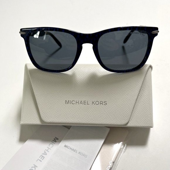 New in Case Original Michael Kors Halifax Sunglasses MK2145 Signature Navy Blue main image 5